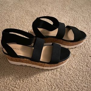 Plantform sandals. Super comfortable and great for special occasions!